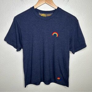 Aviator Nation rainbow tee blue medium